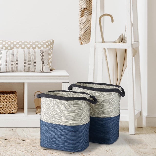 Kenneth Ludwig Chicago Ayden Baskets With Handles, Set Of 2 For Sale - Image 4 of 5