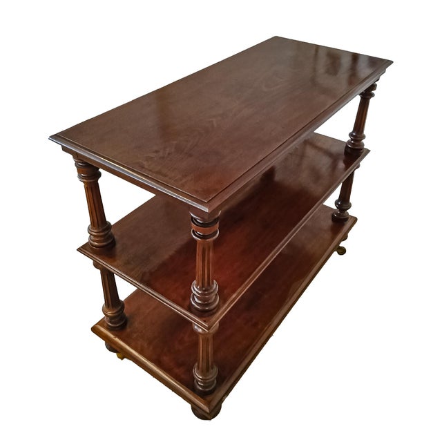 A superb étagère with bronze casters, hand-crafted in Ireland by the Robert Strahan & Co. furniture makers, circa 1840....