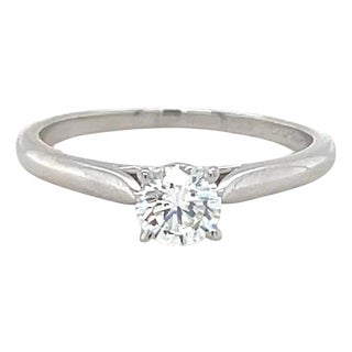 Cartier, French, Platinum and Diamond Engagement Ring, Size 7.25 For Sale
