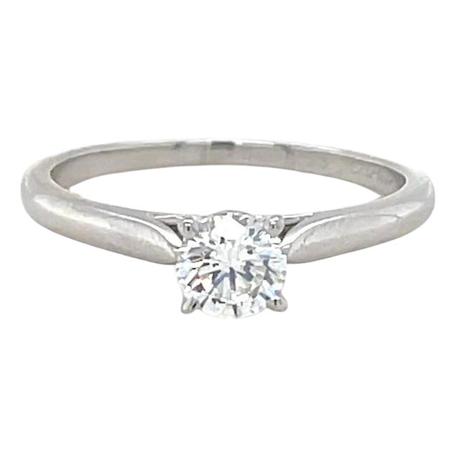 Cartier, French, Platinum and Diamond Engagement Ring, Size 7.25 For Sale