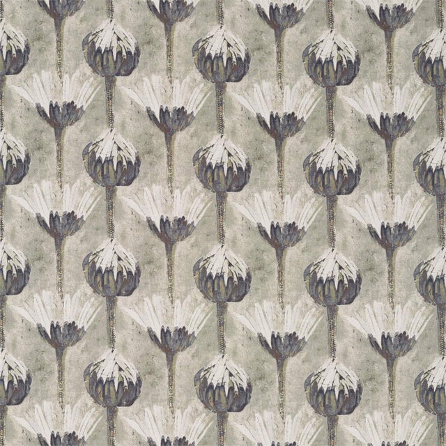 Zoffany Marketa Fabric in Blue Umber For Sale