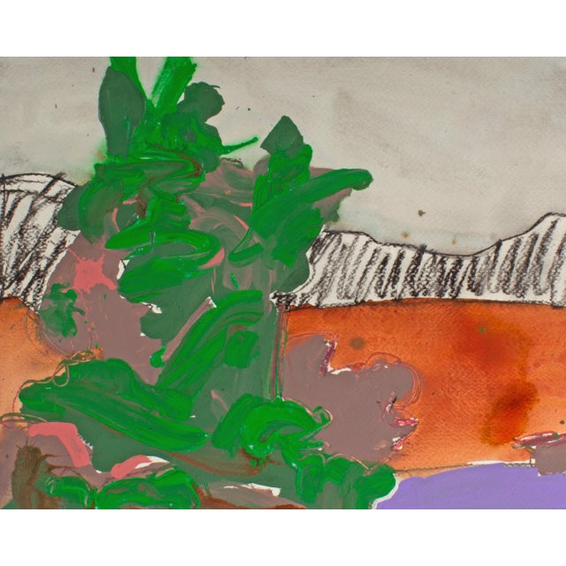 “Piedmont Landscape” Abstract Mixed Media Painting Signed by Harry Hilson For Sale In Indianapolis - Image 6 of 8