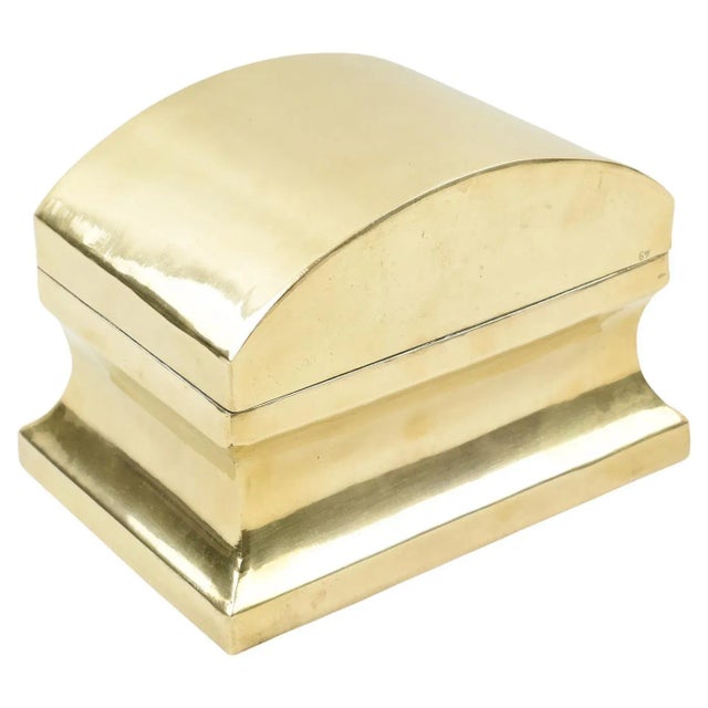 Neoclassic Modernist Brass Urn Box Tea Caddy For Sale - Image 9 of 9