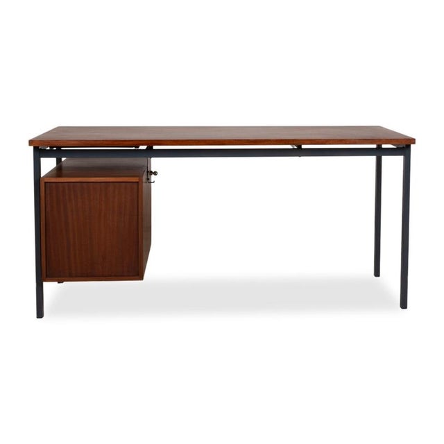Wooden Apples, Wooden Desk, Brown Teak, Bauhaus Style, Drawers For Sale - Image 14 of 17
