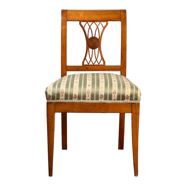 Antique German Biedermeier Style Cherry Side Chair C. Early 20th Century For Sale