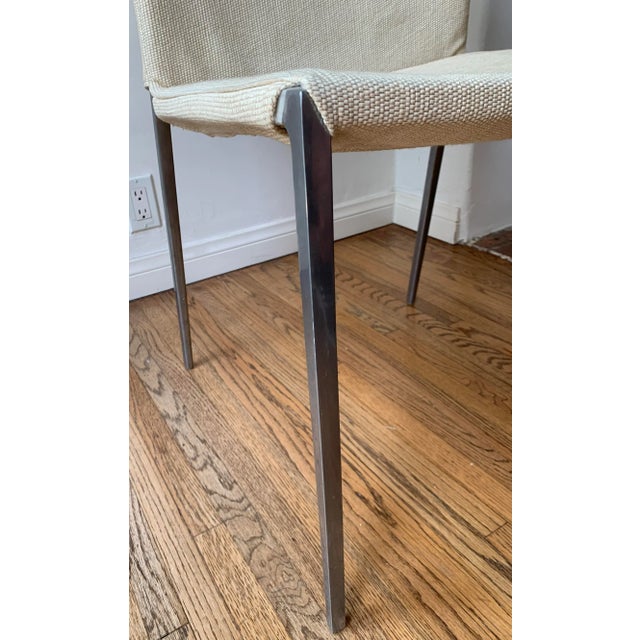 White 1990s Solid Aluminum Frame Dining Side Chairs, Set of 4 For Sale - Image 8 of 12