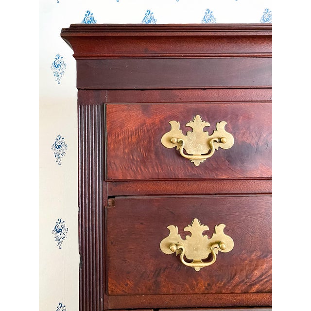 Antique Late 1700s Western Maryland Chippendale Walnut Tall Chest of Drawers For Sale In Richmond - Image 6 of 15