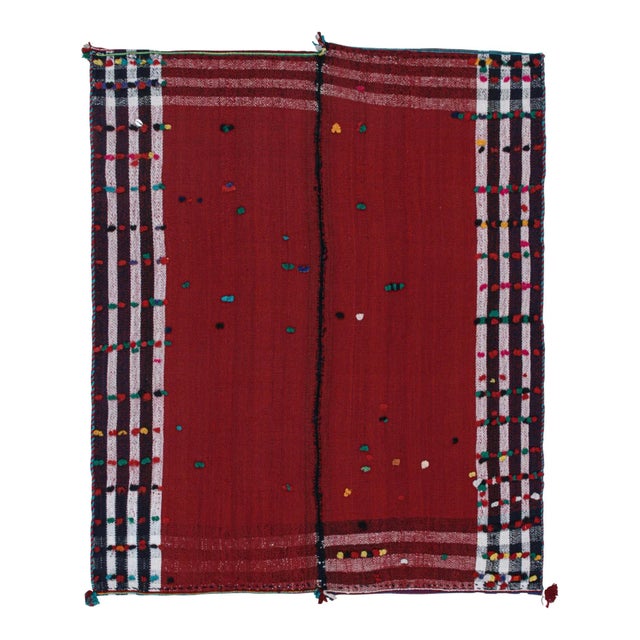 Red 1950s Vintage Persian Kilim in Red, White & Black, Panel Style by Rug & Kilim For Sale - Image 8 of 8