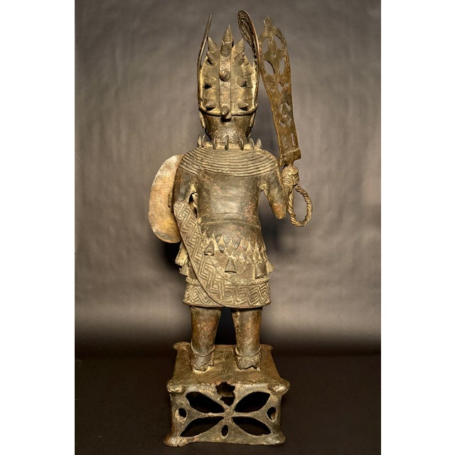 Mid 20th Century Mid 20th Century Benin Bronze Warrior Figure – Edo People, Nigeria For Sale - Image 5 of 8