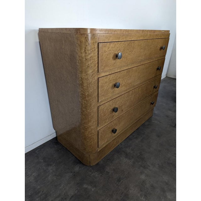 Art Deco Chest of Drawers in Speckled Maple For Sale - Image 5 of 6