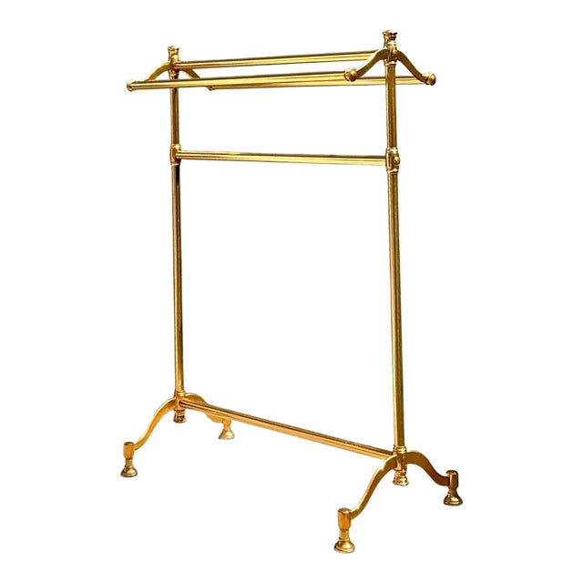 Vintage Polished Brass Blanket Rail For Sale