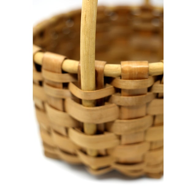 Vintage Handmade Woven Wood Basket Chairish