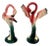Set of 2, Mid 20th Century California Pottery Ceramic Miniature Pink Flamingo Tabletop Statue For Sale