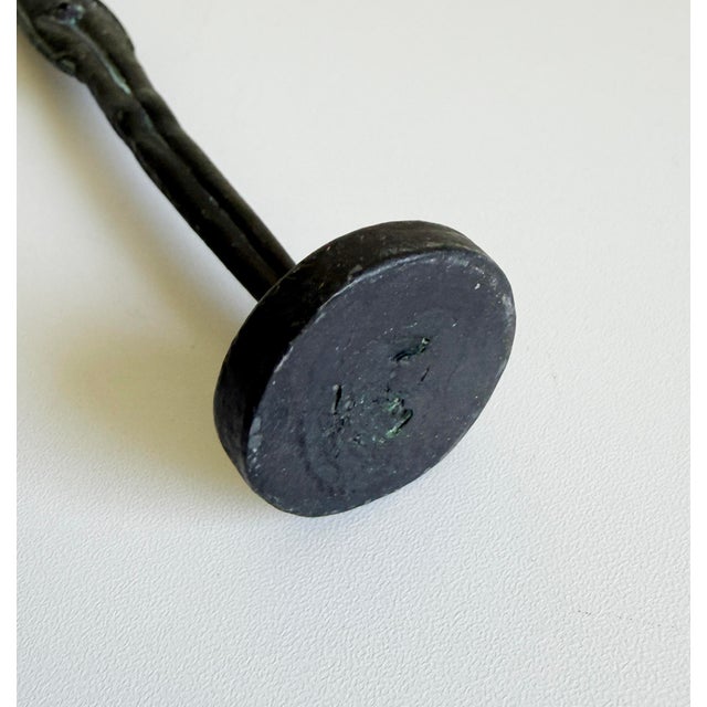 Verdigris Giacometti Style Etruscan Sculpture For Sale - Image 8 of 8