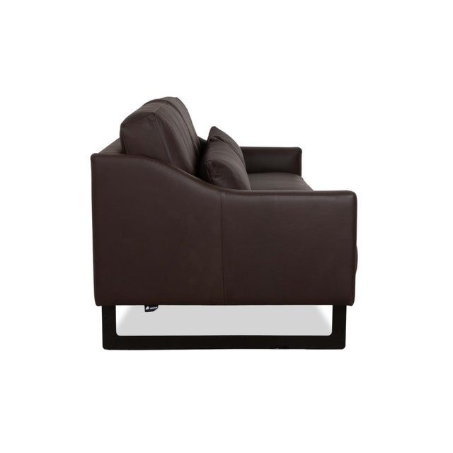 Violetta Malin Leather Three-Seater Dark Brown Sofa Couch For Sale - Image 6 of 9