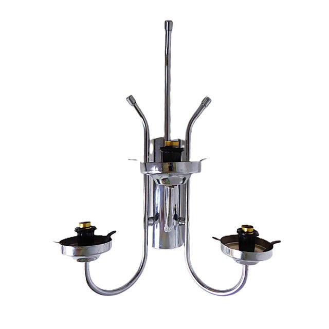 1960s Mid Century Modern 3- Light Chrome Wall Light W. Satin Glass Globes, Spain For Sale - Image 9 of 15