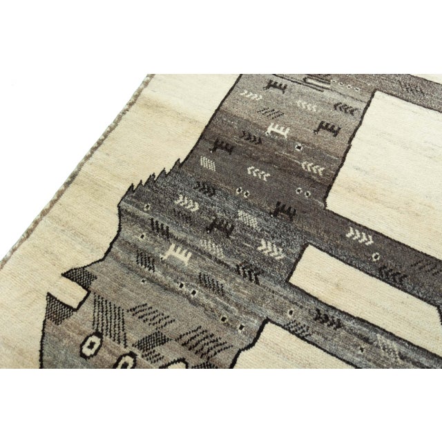Hand-Knotted Gabbeh Nomadic Rug For Sale - Image 5 of 11