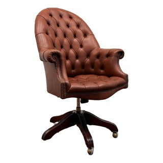 English Wade Chesterfield Desk Chair For Sale