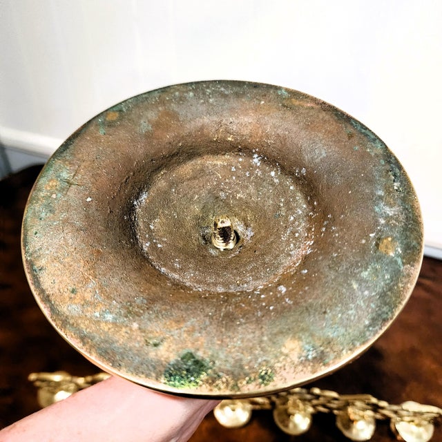 Antique Eastern European Brass Lion of Judah Menorah, Circa 1900 For Sale - Image 9 of 9