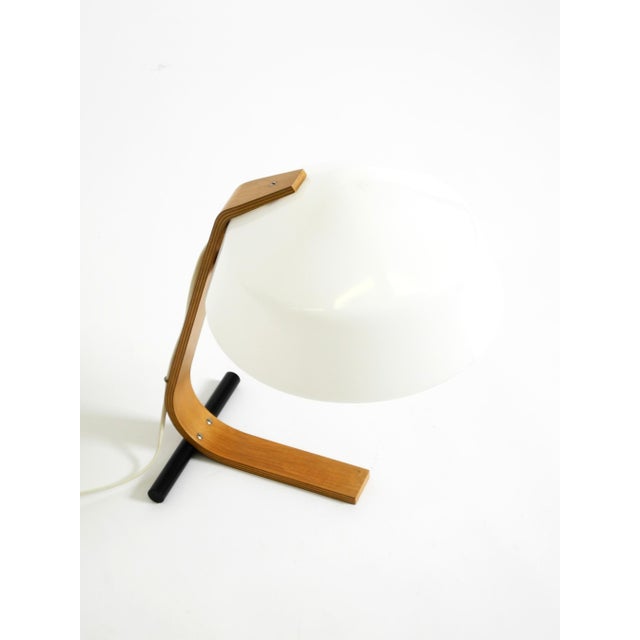 Black Vintage Space Age Plywood Table Lamp with Plastic Shade from Temde Leuchten, 1960s For Sale - Image 8 of 18