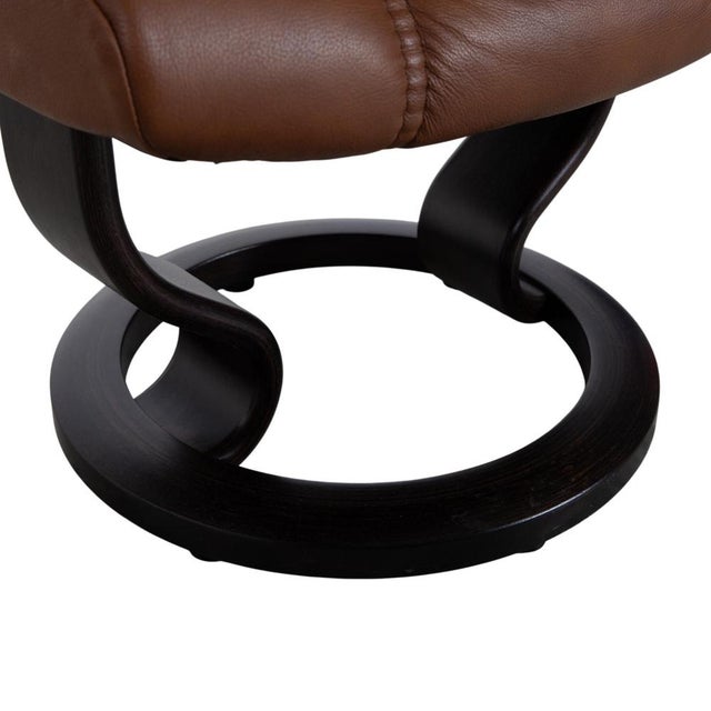 Brown Set of Consul Armchair and Ottoman in Cognac Leather from Stressless For Sale - Image 8 of 18