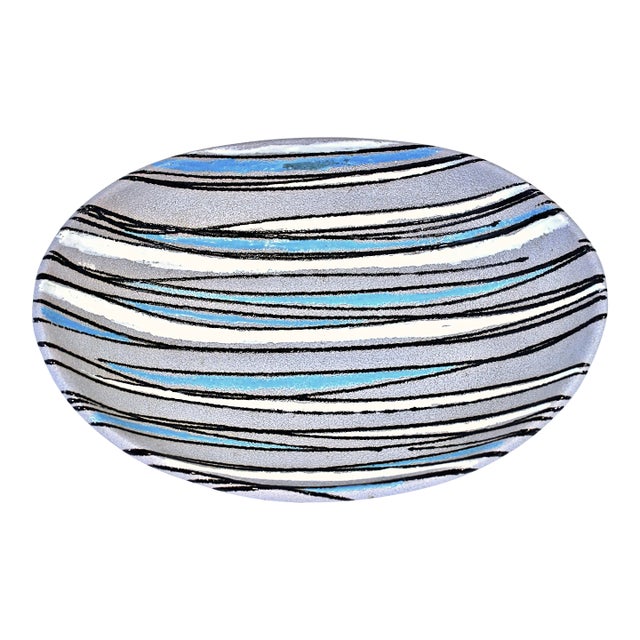 1960's Modernist Hand Painted Italian Bitossi Ceramic Bowl For Sale