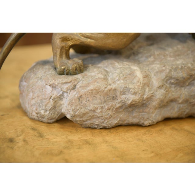 Thomas Cartier, Bronze Panther on a Stone Base, 1900, Bronze For Sale - Image 9 of 11