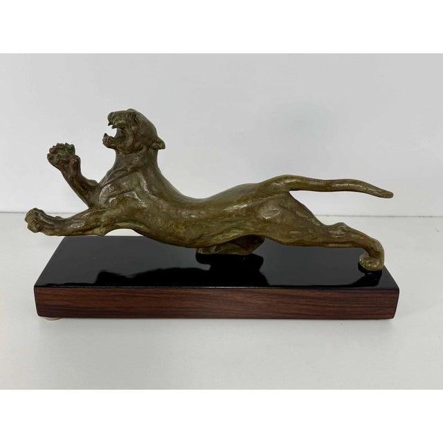French Art Deco Panther Sculpture, 1940s, Bronze For Sale - Image 3 of 12