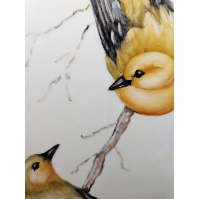 1940s Antique Handpainted Warbler Tile, Signed Betty Smith For Sale - Image 5 of 5