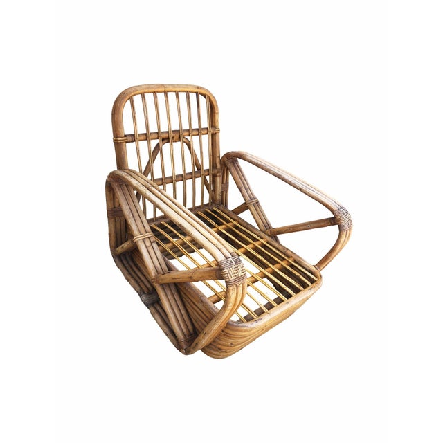 Paul T. Frankl 3-Strand Square Pretzel Round-Back Lounge Chair (Unrestored) For Sale - Image 9 of 10