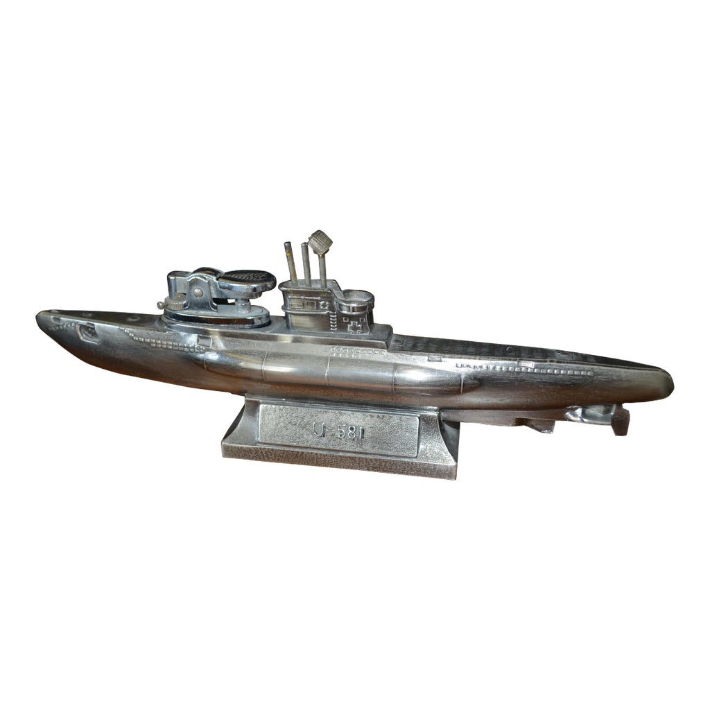 y*u様 【希少】10s〜20s トイガン 音あり 鉄 WW1 Vintage World War II U-581 Submarine Table Lighter Made in Japan