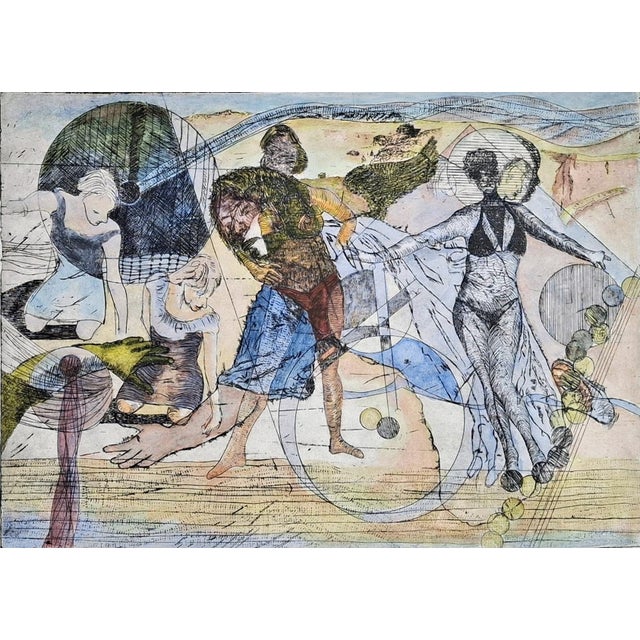 Andrzej Janeczko, Maya for Four, Etching Lavished with Watercolour, 2022, Etching For Sale - Image 6 of 6