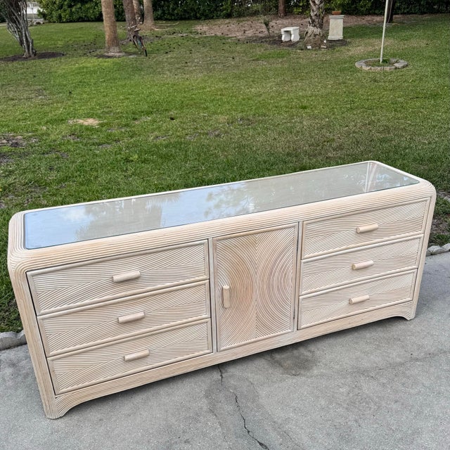 Boho Chic Boho Chic Waterfall Pencil Reed Dresser For Sale - Image 3 of 8