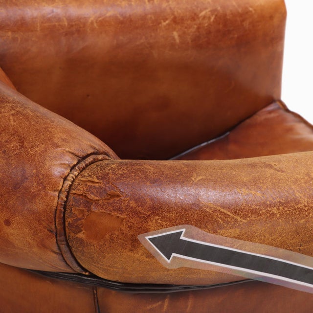 Brown A Dutch Art Deco Style Leather Club Chair, C. 1950. For Sale - Image 8 of 8