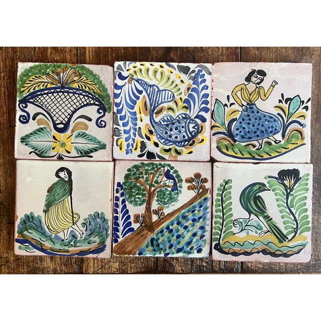 Vintage Gorky Gonzalez Mexican Tile- Set of 6 For Sale - Image 9 of 10