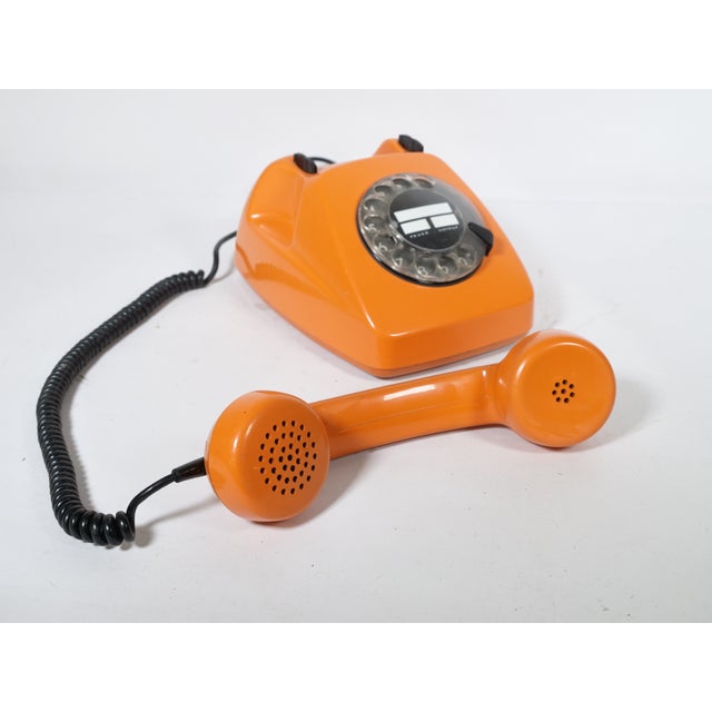 Space Age Rotary Dial Telephone Orange from Siemens, 1970s For Sale - Image 6 of 10