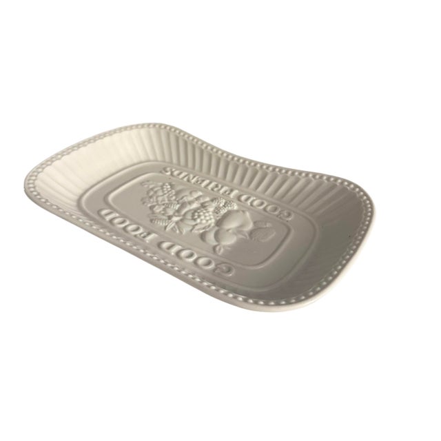Godinger 'Good Food Good Friends' Ceramic Serving Platter For Sale - Image 9 of 9
