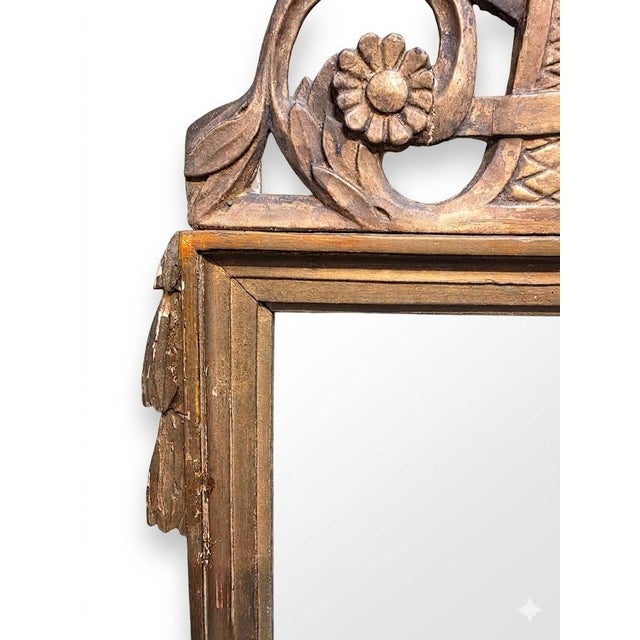 Gold Louis XVI Giltwood Wedding Mirror For Sale - Image 8 of 9
