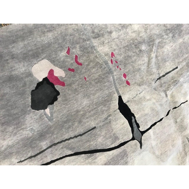 Handmade Grey, Ivory, Pink Splatter Rug by Eskayel for Doris Leslie Blau For Sale - Image 10 of 12