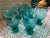 Teal Glass Water Goblets Set of 8 For Sale - Image 4 of 12