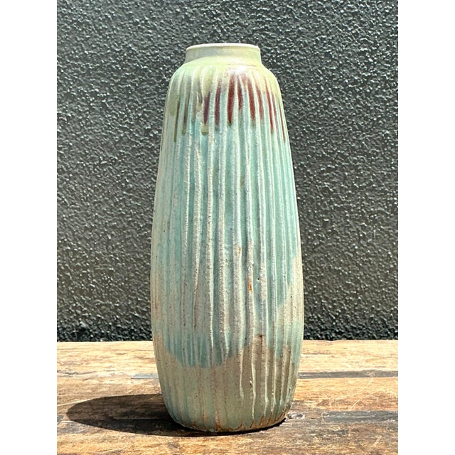 Vintage Drip Glazed Ceramic Vase For Sale - Image 10 of 12