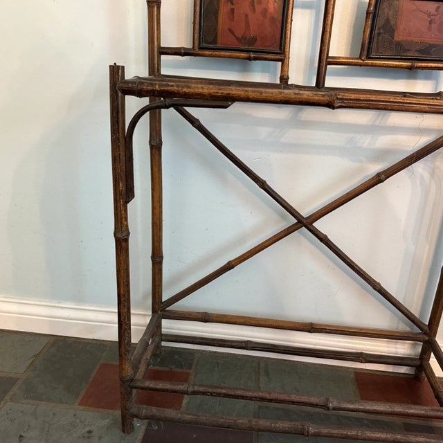 Brown Aesthetic Movement Bamboo and Lacquer Hall Stand For Sale - Image 8 of 12