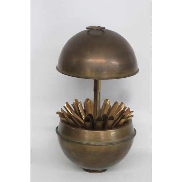 Argentina Brass Globe Sphere Cigarette Holder Dispenser 4682b For Sale In Miami - Image 6 of 16