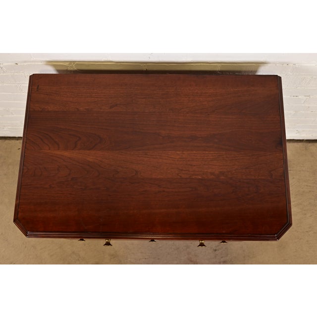 Ethan Allen French Regency Louis XVI Carved Cherry Wood Bedside Chest For Sale - Image 13 of 17