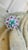 Not Yet Made - Made To Order 14k White Gold Emerald and Ruby Floral Cocktail Ring With Diamonds Size 4 For Sale - Image 5 of 13