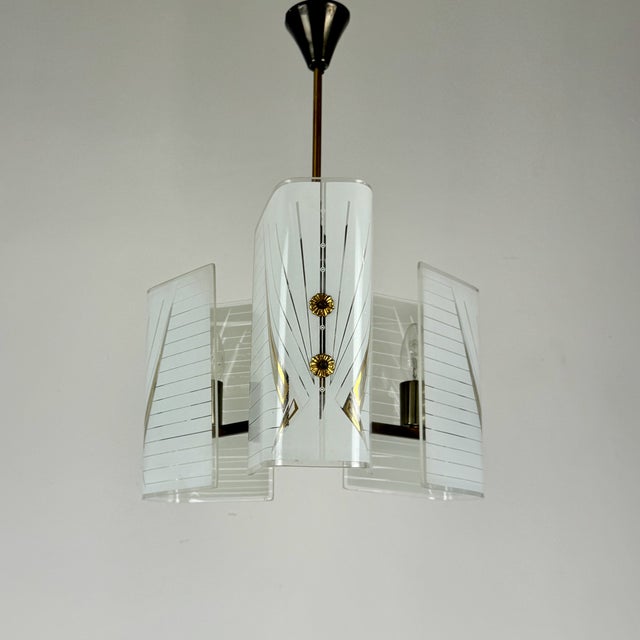 1960s Mid-Century Three Arm Pendant Light, Italy, 1960s For Sale - Image 5 of 9