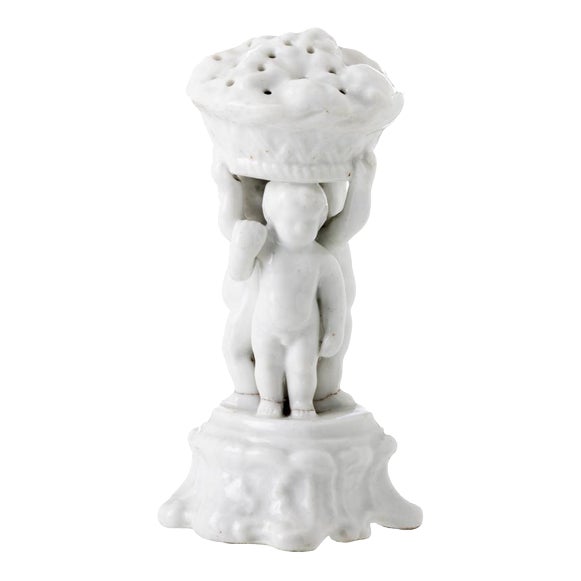 Porcelain Toothpick Holder with Three Boys from Vista Alegre For Sale