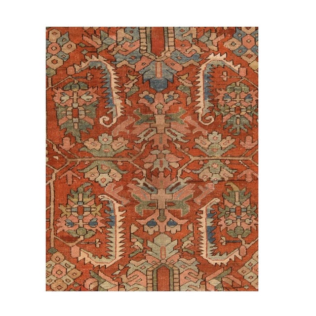 Traditional Antique Serapi Rug 8'7'' x 10'10'' For Sale - Image 3 of 3
