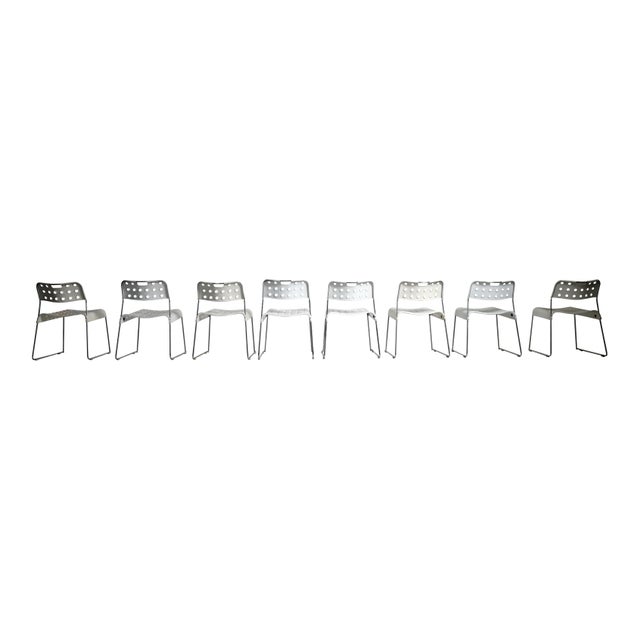 Omstak White Stackable Chairs by Rodney Kinsman for Bieffeplast, 1972, Set of 8 For Sale - Image 13 of 18