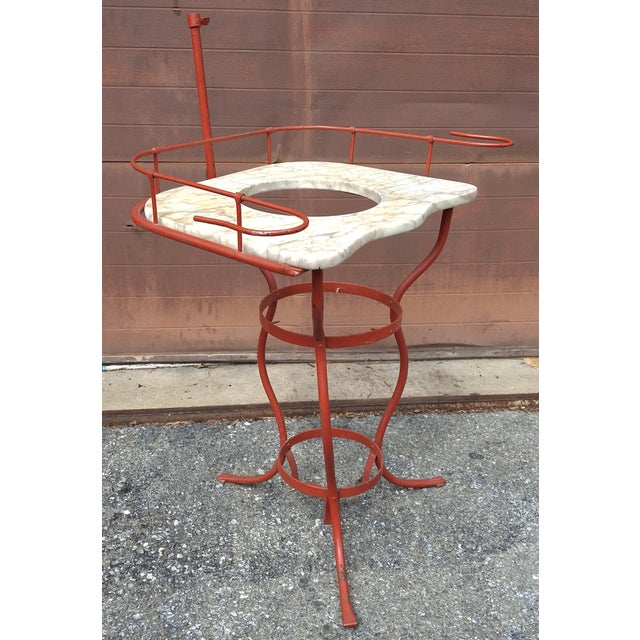 Victorian Late 19th Century English Victorian Iron Wash Stand With Marble Counter Top For Sale - Image 3 of 7